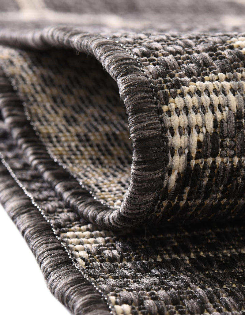 Garden Lattice Oasis Collection Area Rug - Arbor (Black) Hearth Black  lifestyle 12