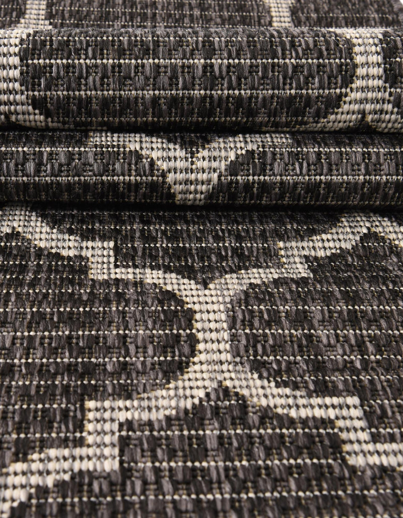 Garden Lattice Oasis Collection Area Rug - Arbor (Black) Hearth Black  lifestyle 20
