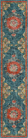 Brighton Terrace Collection Area Rug - Hove (Blue) Runner Blue  lifestyle 48