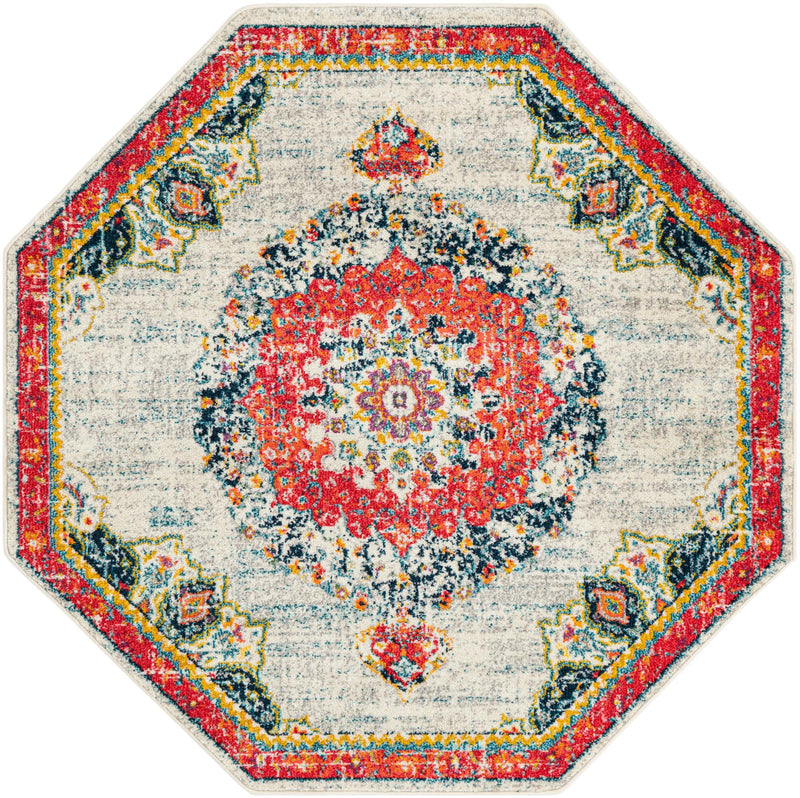 Brighton Terrace Collection Area Rug - Hove (Ivory) Octagon Ivory  lifestyle 20