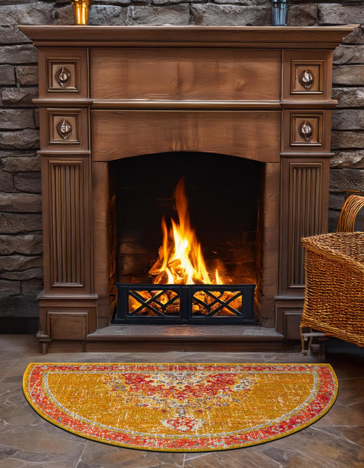 Brighton Terrace Collection Area Rug - Hove (Gold) Hearth Gold  lifestyle 27