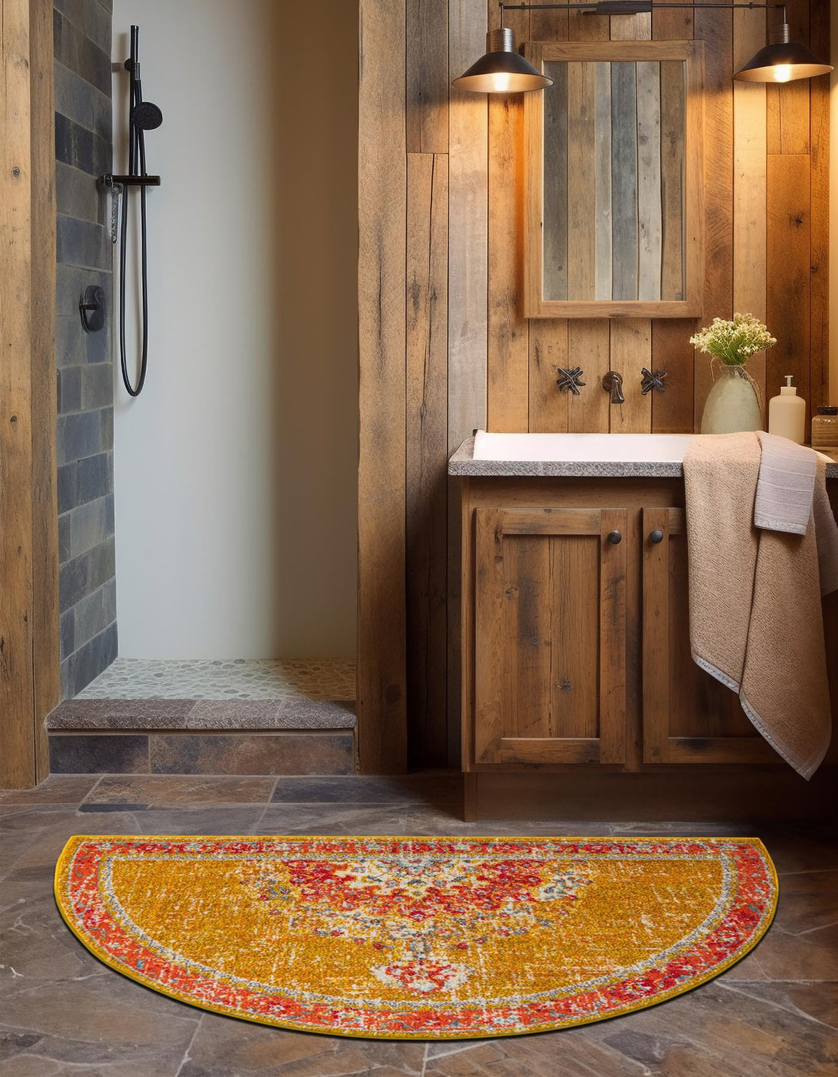 Brighton Terrace Collection Area Rug - Hove (Gold) Hearth Gold  lifestyle 37