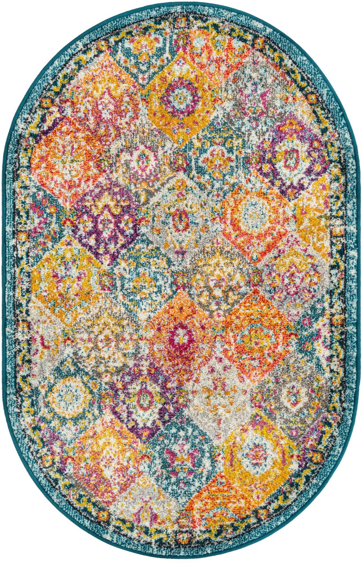 Brighton Terrace Collection Area Rug -  Rottingdean (Multi) Oval Multi  lifestyle 21