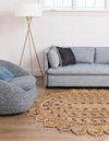 Woven Seaside Jute Collection Area Rug - Coastalhaven (Natural) Oval Natural  lifestyle 7