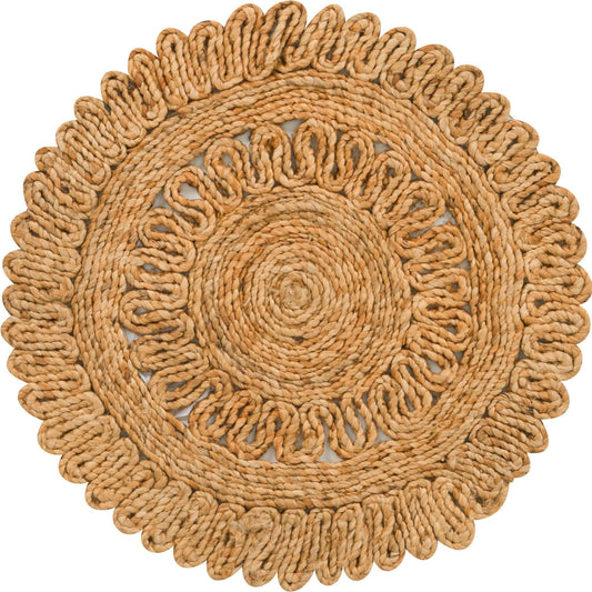 Woven Seaside Jute Collection Area Rug - Varadero Round Natural Main