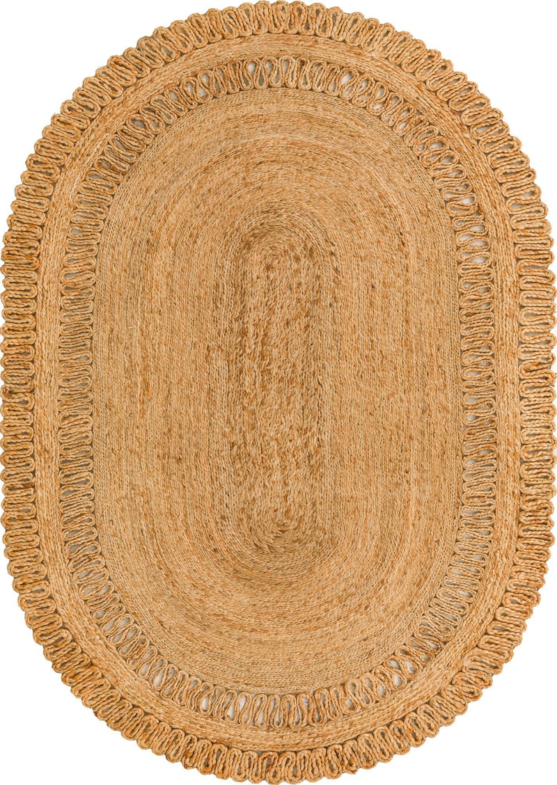 Woven Seaside Jute Collection Area Rug - Varadero Oval Natural  lifestyle 3