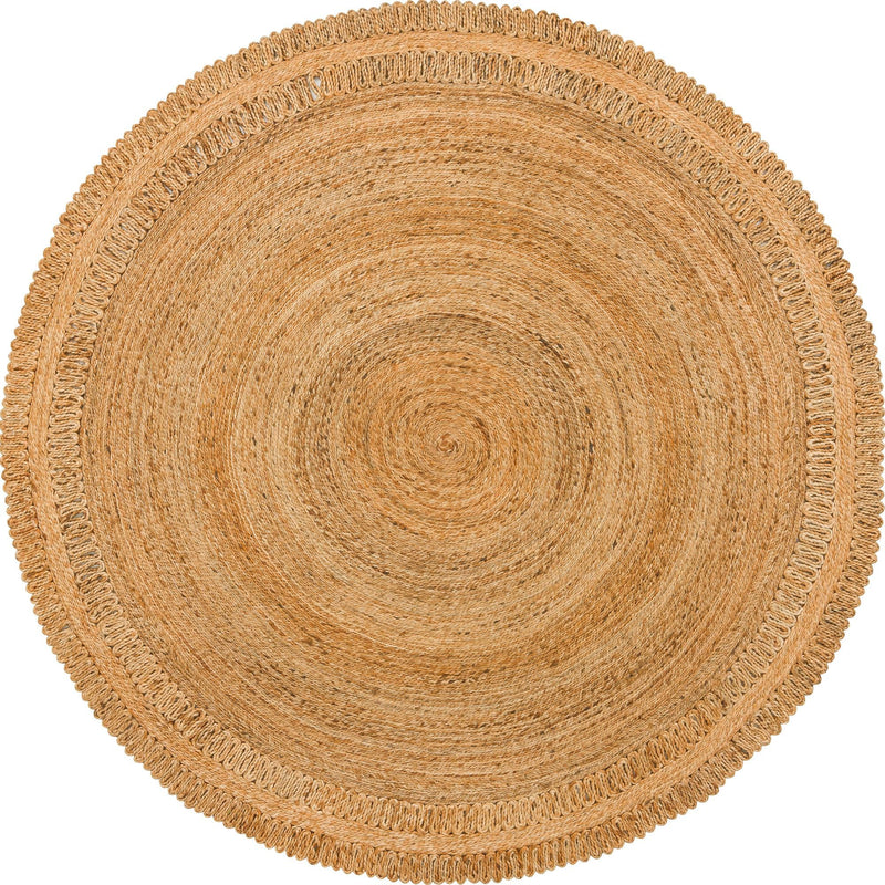 Woven Seaside Jute Collection Area Rug - Varadero Round Natural  lifestyle 4