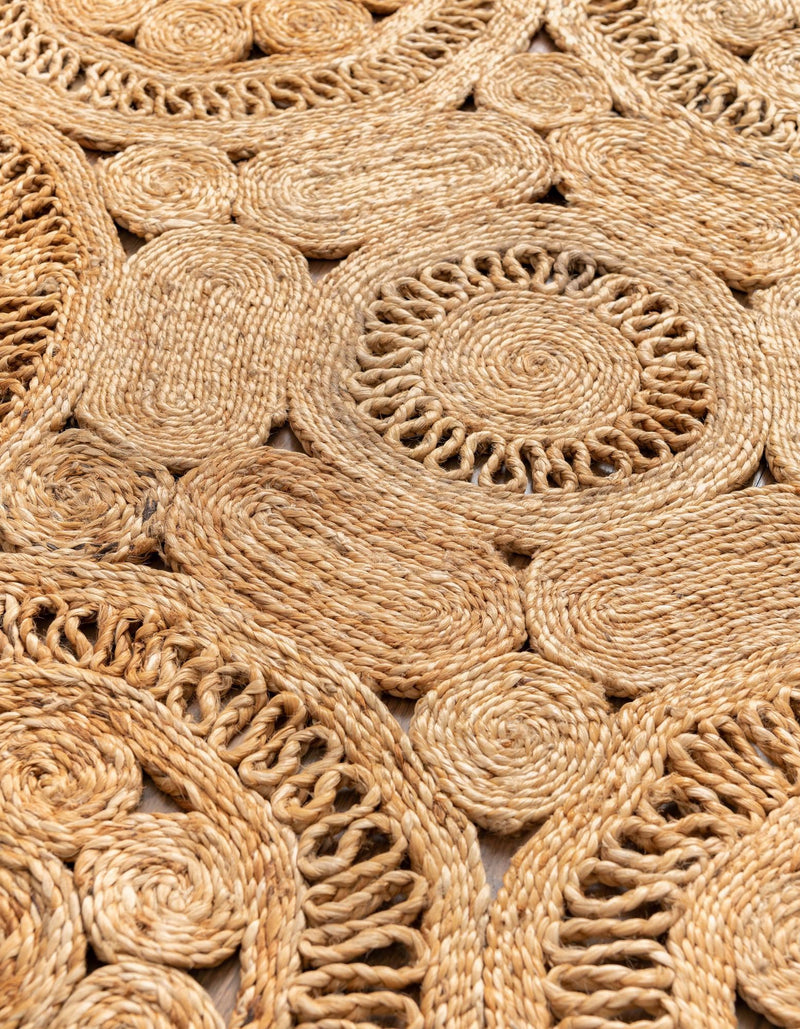 Woven Seaside Jute Collection Area Rug - Whittaker Round Natural  lifestyle 29
