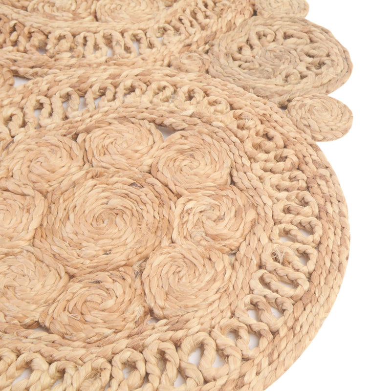 Woven Seaside Jute Collection Area Rug - Whittaker Round Natural  lifestyle 36