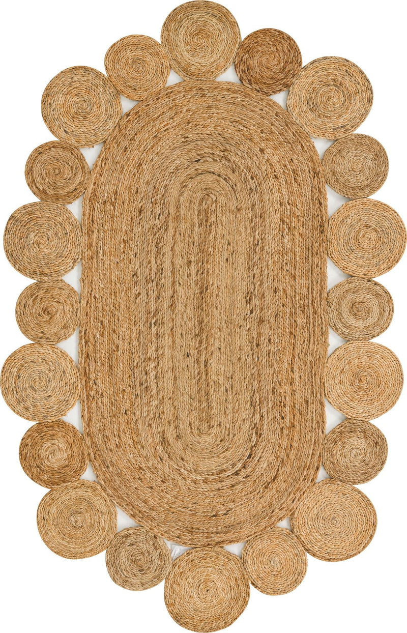 Woven Seaside Jute Collection Area Rug - Sienna Oval Natural  lifestyle 3