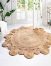 Woven Seaside Jute Collection Area Rug - Sienna Round Natural  lifestyle 2