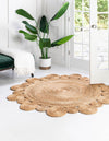 Woven Seaside Jute Collection Area Rug - Sienna Round Natural  lifestyle 7
