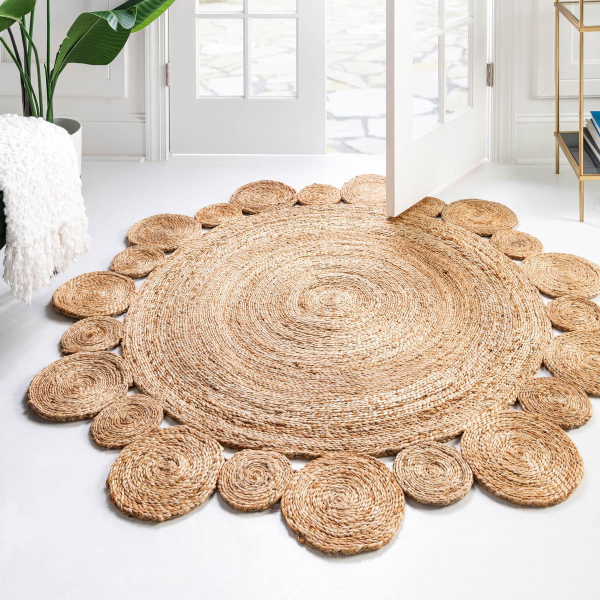 Woven Seaside Jute Collection Area Rug - Sienna Round Natural  lifestyle 52