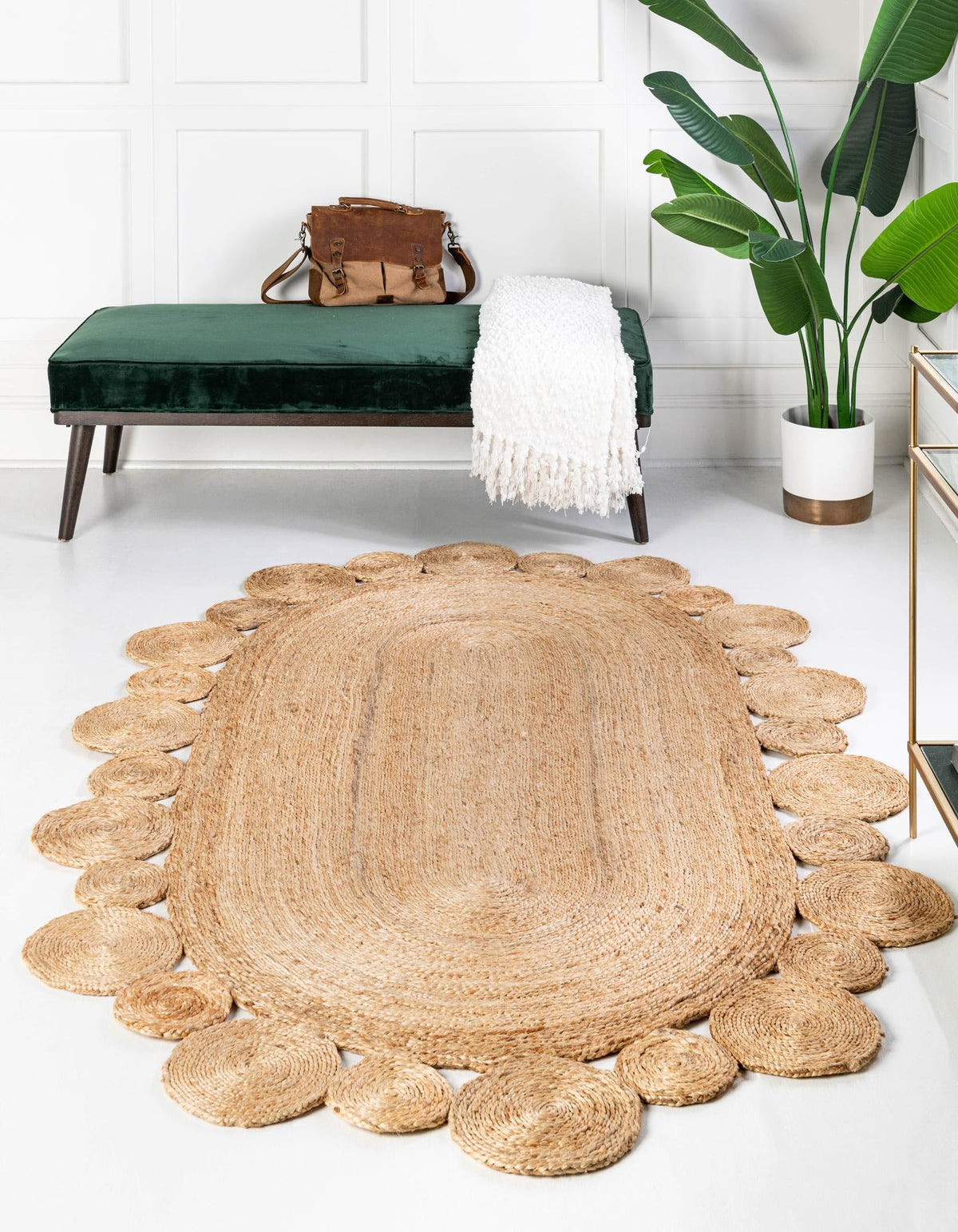 Woven Seaside Jute Collection Area Rug - Sienna Oval Natural  lifestyle 8