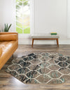 Lattice Garden Collection Area Rug -  Pergolatown (Blue Multi) Octagon Blue Multi  lifestyle 0