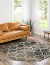 Lattice Garden Collection Area Rug -  Pergolatown (Blue Multi) Octagon Blue Multi  lifestyle 3