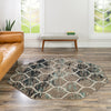 Lattice Garden Collection Area Rug -  Pergolatown (Blue Multi) Octagon Blue Multi  lifestyle 10