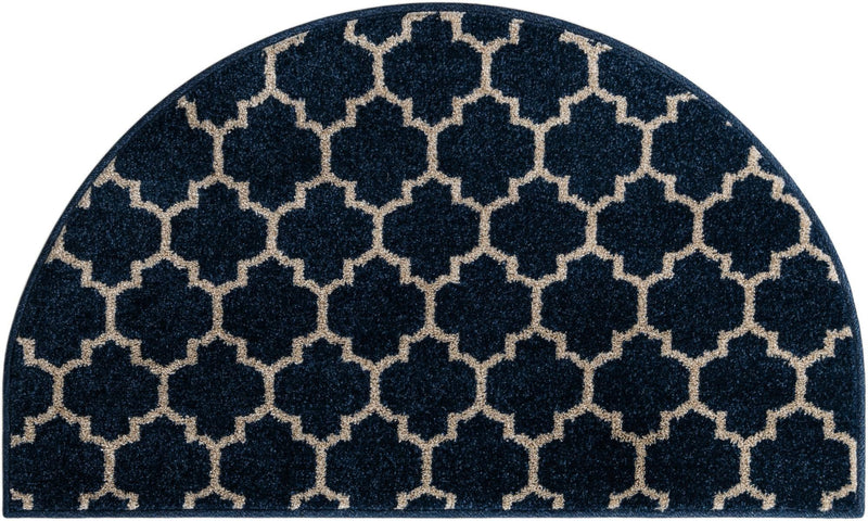 Lattice Gardens Collection Area Rug -  Bloomfield (Dark Blue) Hearth Dark Blue  lifestyle 18