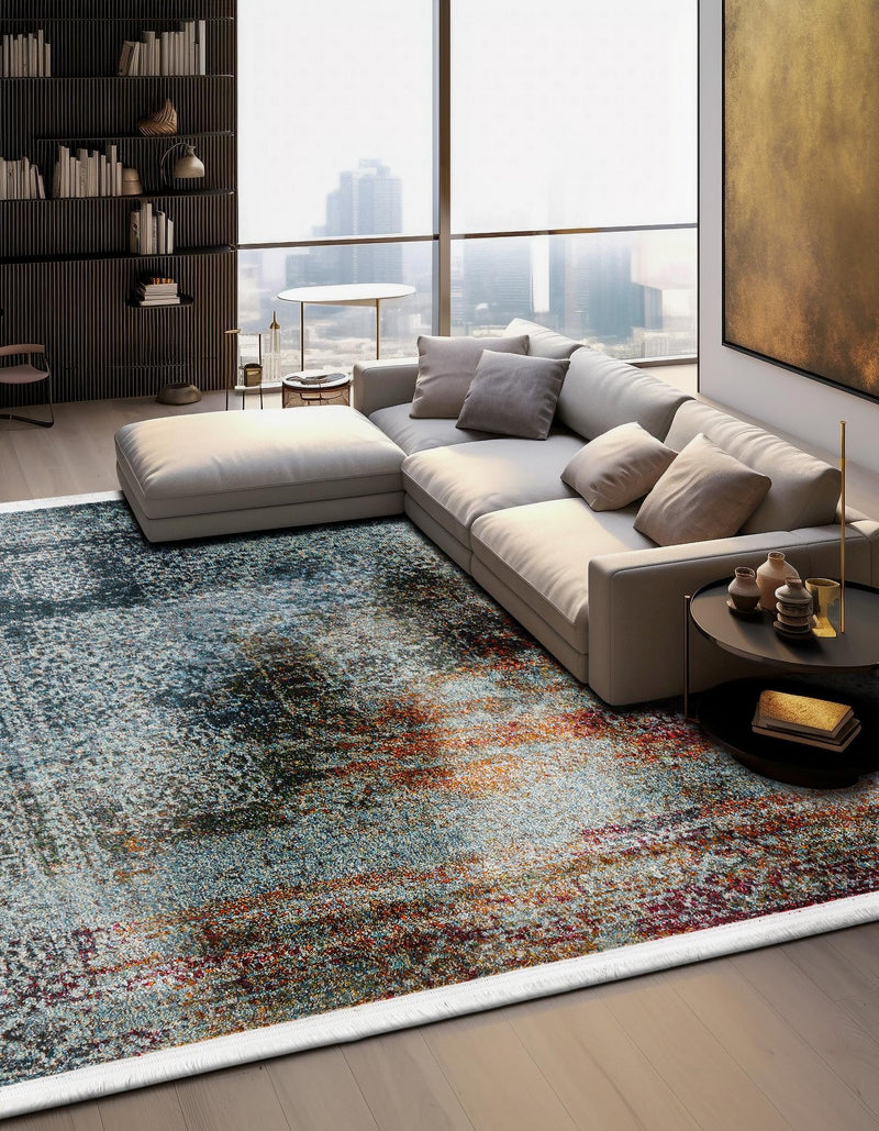 Caribbean Breeze Collection Area Rug -  Yucatan Square Multi  lifestyle 12