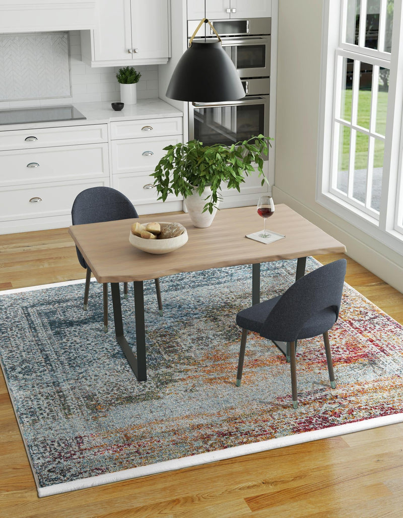Caribbean Breeze Collection Area Rug -  Yucatan Square Multi  lifestyle 16