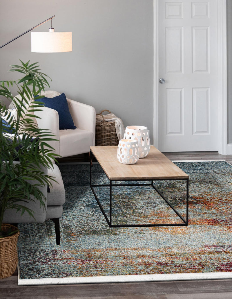 Caribbean Breeze Collection Area Rug -  Yucatan Square Multi  lifestyle 20