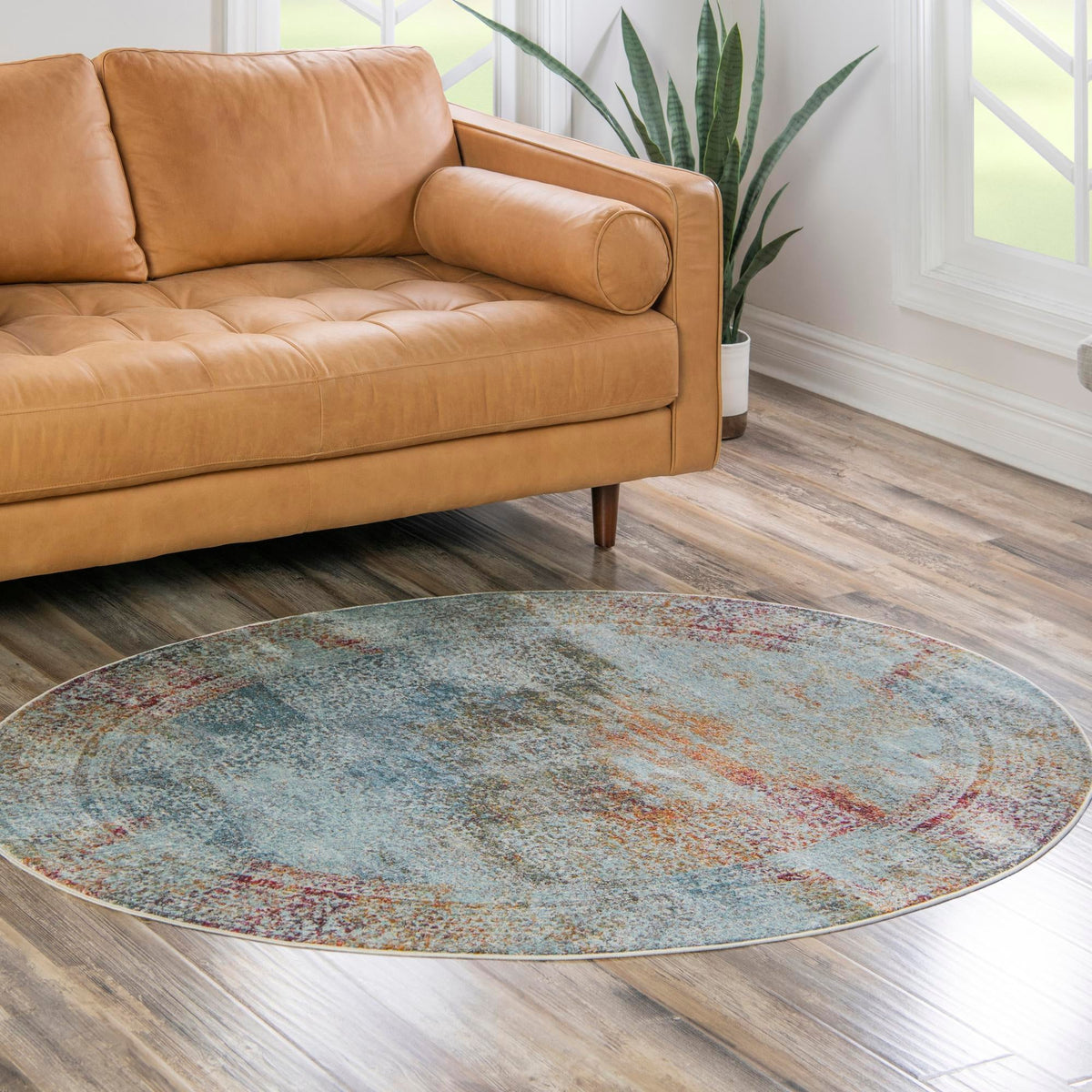 Caribbean Breeze Collection Area Rug -  Yucatan Oval Multi  lifestyle 34