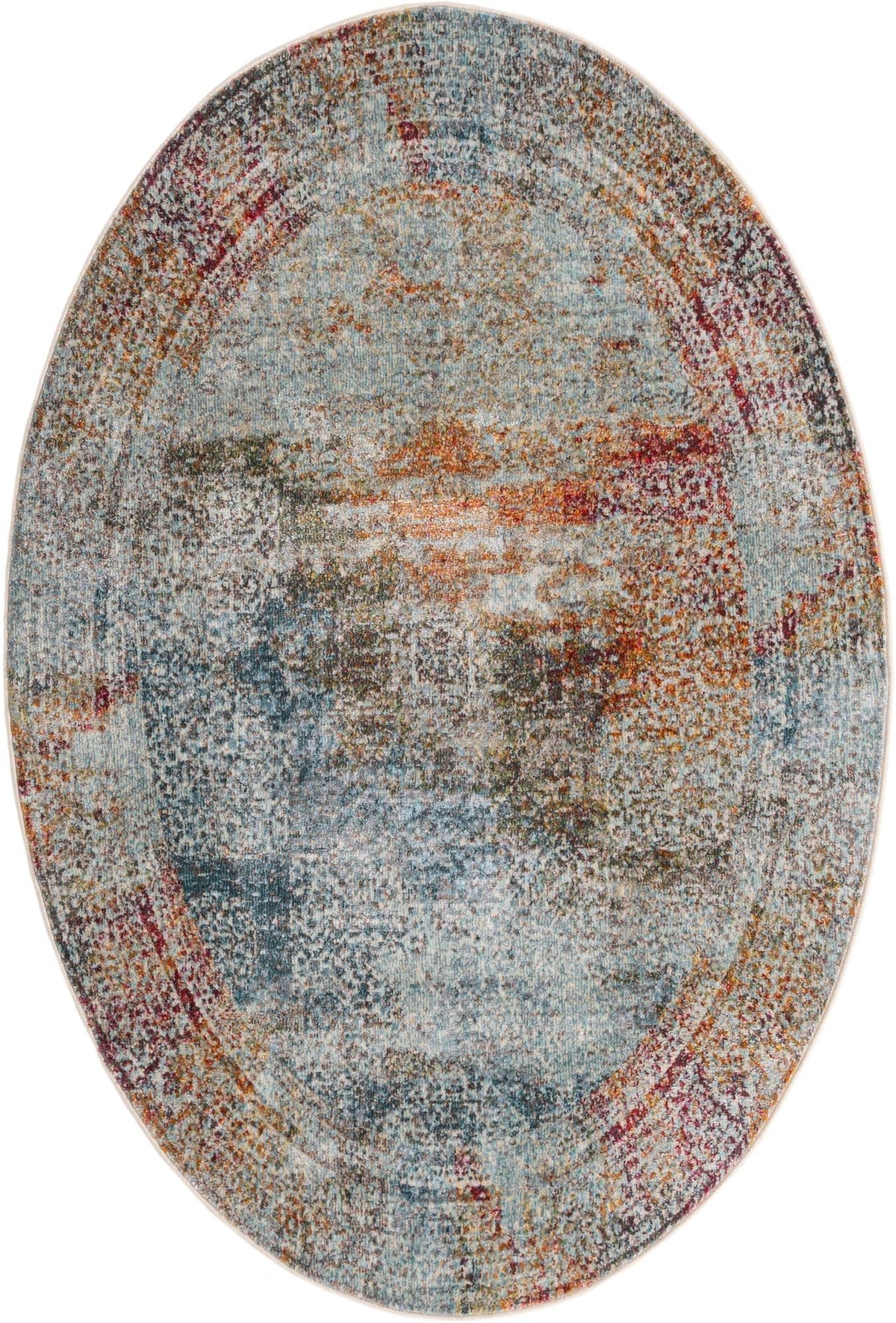 Caribbean Breeze Collection Area Rug -  Yucatan Oval Multi  lifestyle 9