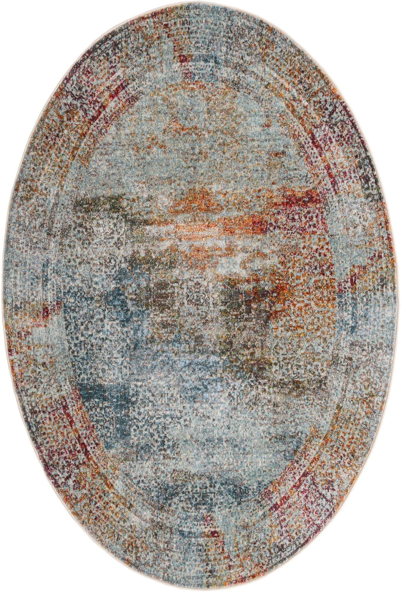 Caribbean Breeze Collection Area Rug -  Yucatan Oval Multi  lifestyle 9