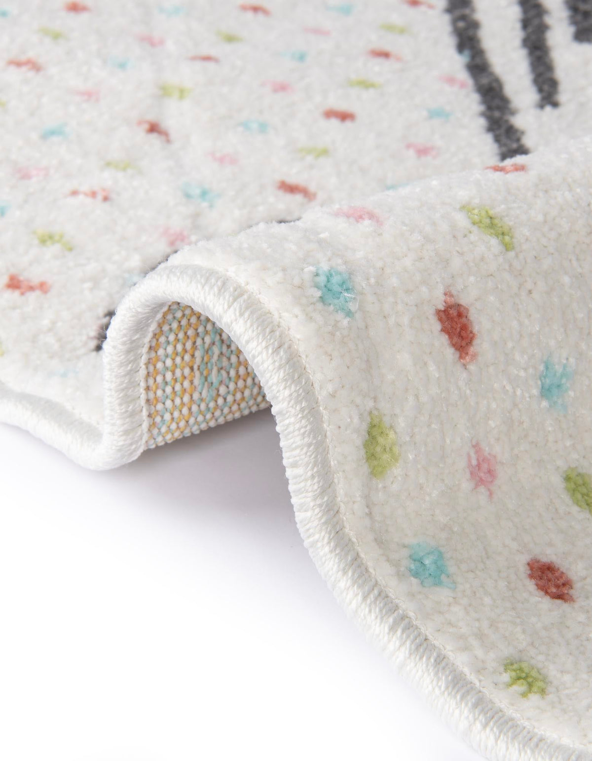 Playful Patterns Collection Area Rug -  Patchwork Round Gray  lifestyle 9