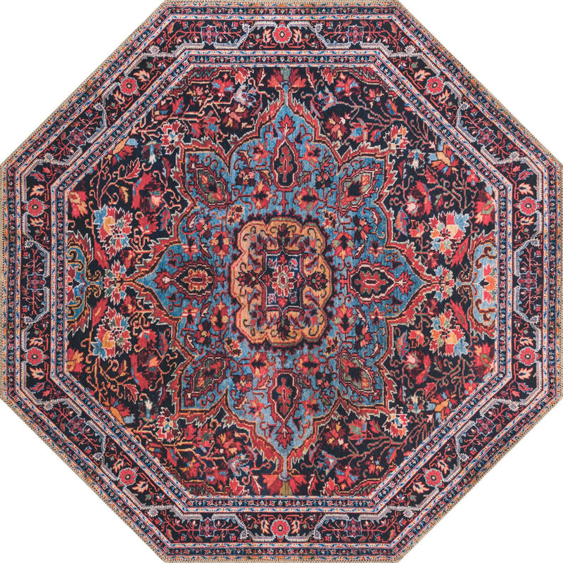 Heritage Elegance Collection Area Rug -  Schonbrunn Octagon Burgundy  lifestyle 17