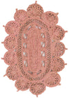 Woven Seaside Jute Collection Area Rug - Coastalhaven (Pink) Oval Pink  lifestyle 2