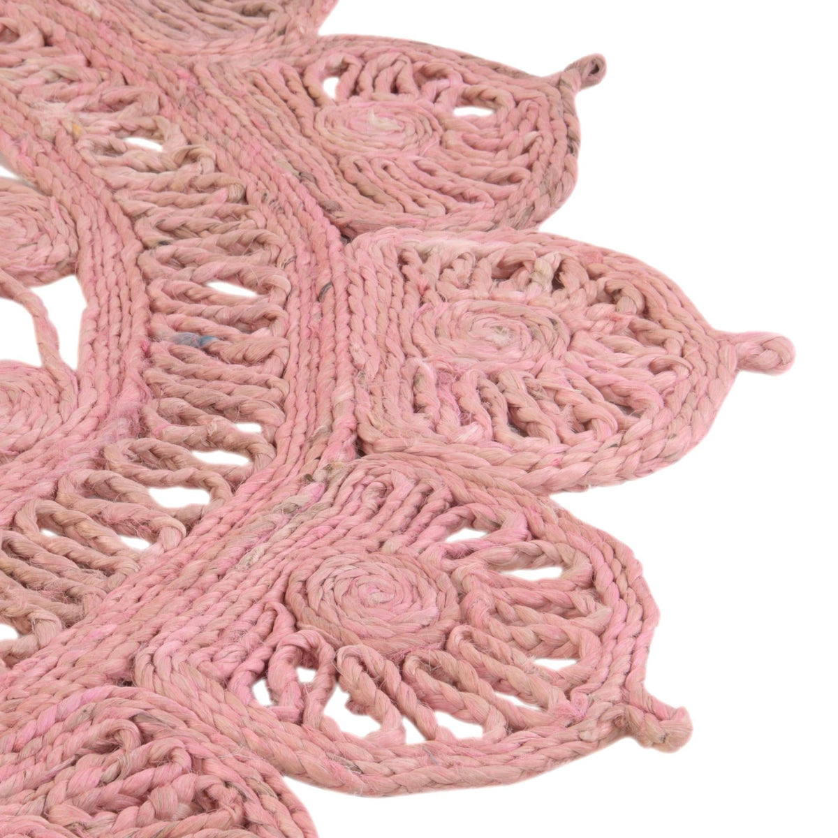 Woven Seaside Jute Collection Area Rug - Coastalhaven (Pink) Round Pink  lifestyle 18