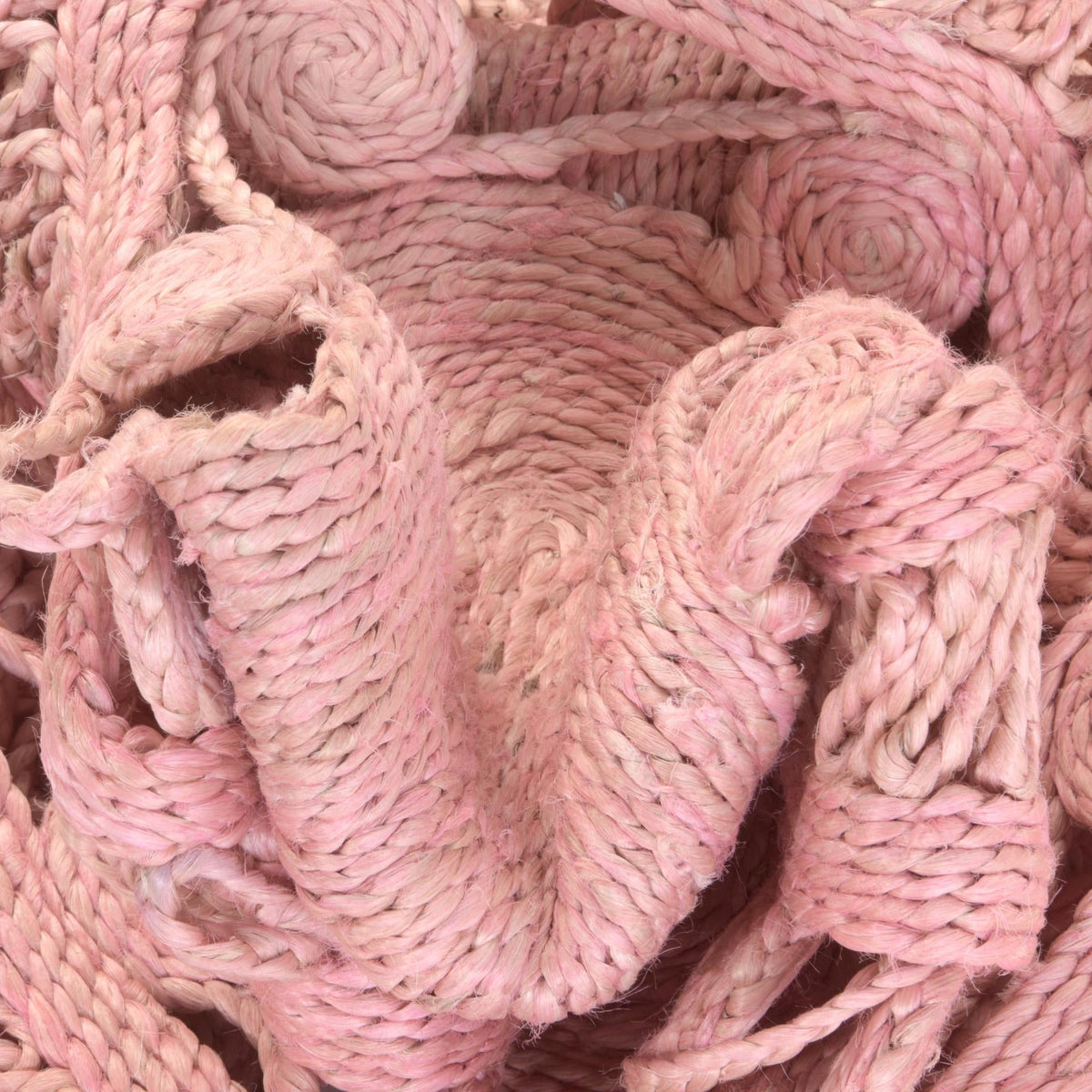 Woven Seaside Jute Collection Area Rug - Coastalhaven (Pink) Round Pink  lifestyle 20