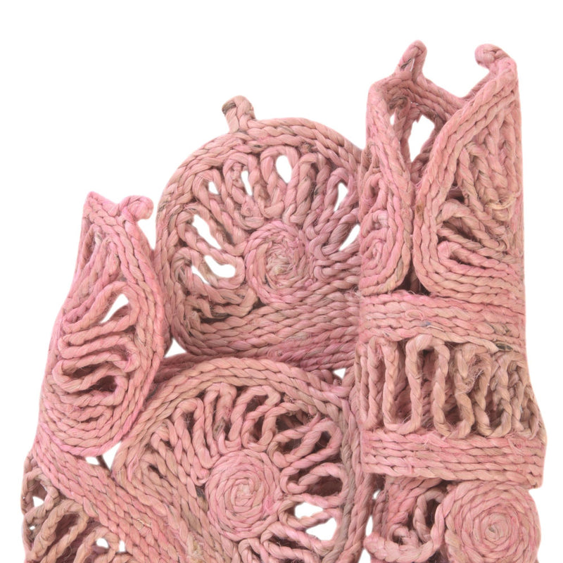 Woven Seaside Jute Collection Area Rug - Coastalhaven (Pink) Round Pink  lifestyle 26