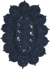 Woven Seaside Jute Collection Area Rug - Coastalhaven (Navy Blue) Oval Navy Blue  lifestyle 2