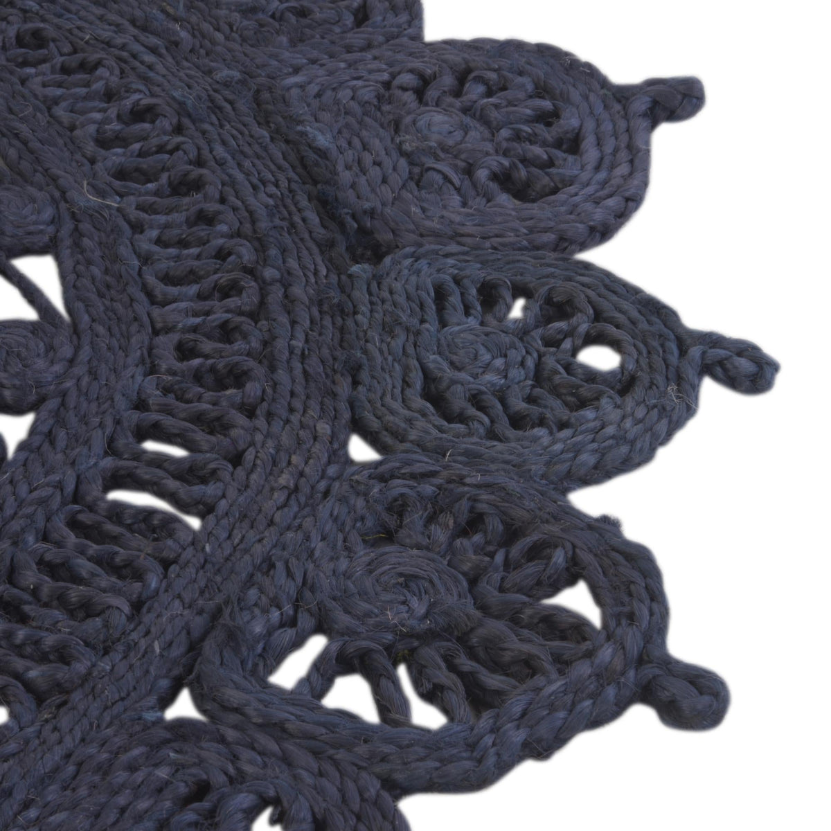 Woven Seaside Jute Collection Area Rug - Coastalhaven (Navy Blue) Round Navy Blue  lifestyle 17