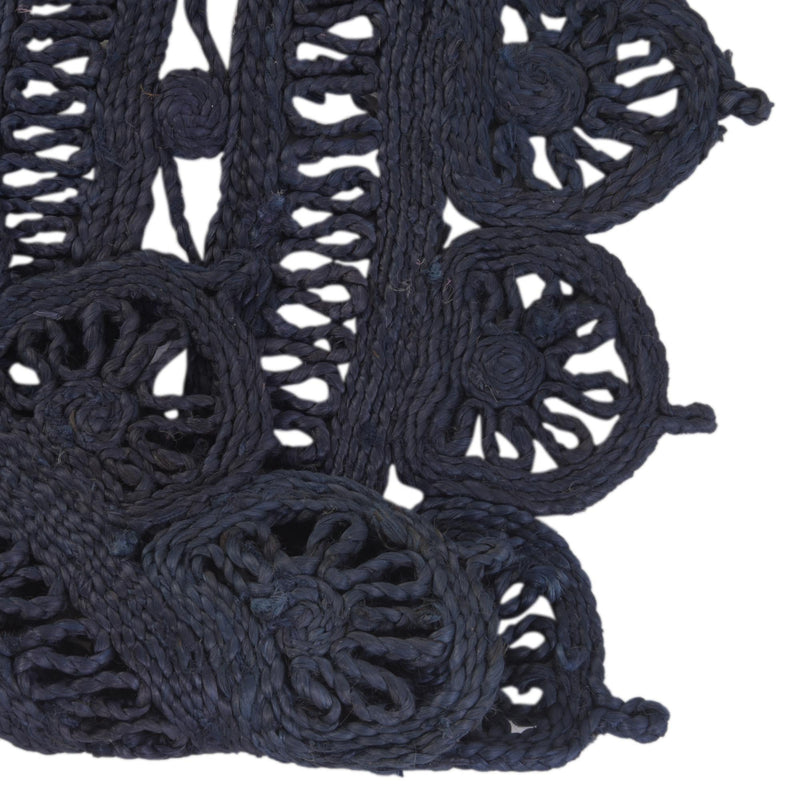 Woven Seaside Jute Collection Area Rug - Coastalhaven (Navy Blue) Round Navy Blue  lifestyle 21