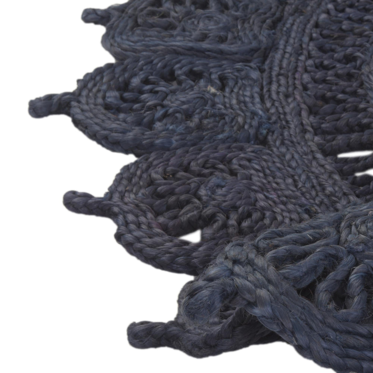 Woven Seaside Jute Collection Area Rug - Coastalhaven (Navy Blue) Round Navy Blue  lifestyle 23