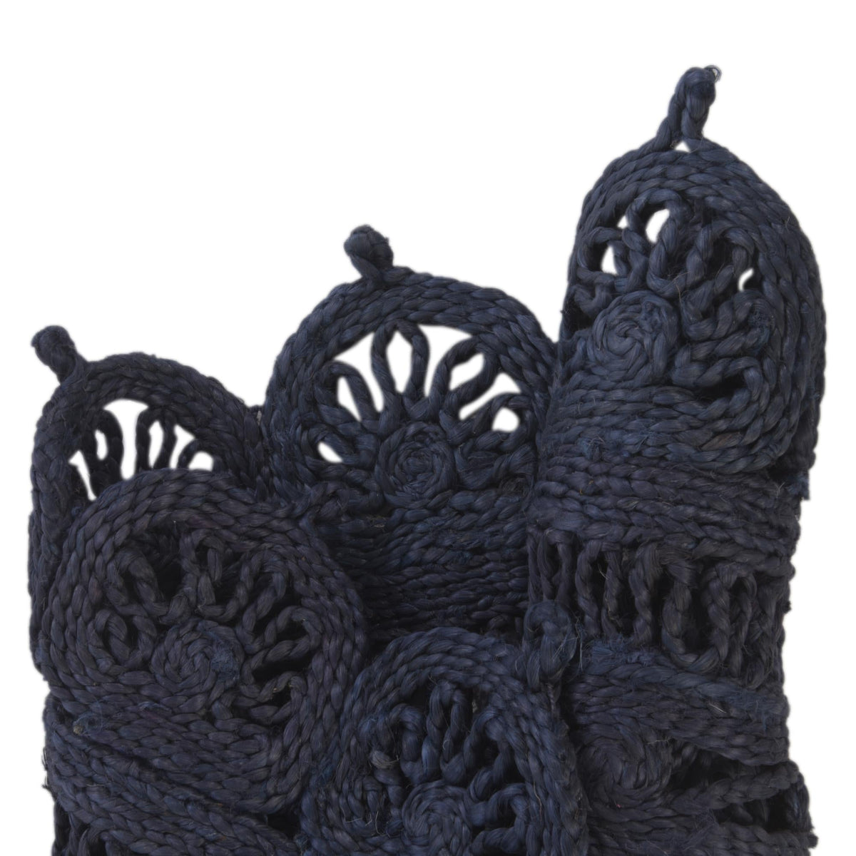 Woven Seaside Jute Collection Area Rug - Coastalhaven (Navy Blue) Round Navy Blue  lifestyle 25