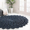 Woven Seaside Jute Collection Area Rug - Coastalhaven (Navy Blue) Round Navy Blue  lifestyle 33