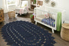 Woven Seaside Jute Collection Area Rug - Coastalhaven (Navy Blue) Oval Navy Blue  lifestyle 12