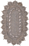Woven Seaside Jute Collection Area Rug - Coastalhaven (Gray) Oval Gray  lifestyle 4