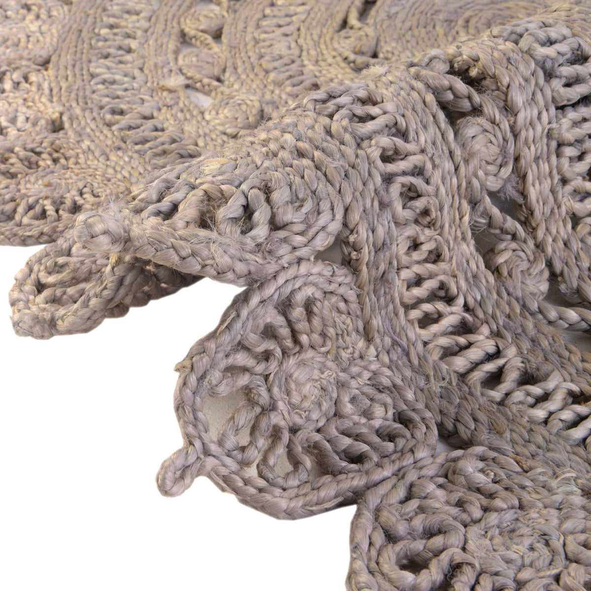 Woven Seaside Jute Collection Area Rug - Coastalhaven (Gray) Round Gray  lifestyle 20