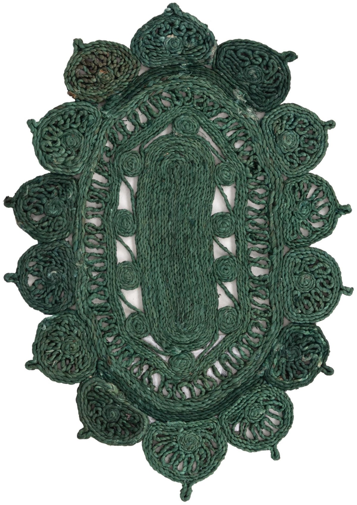Woven Seaside Jute Collection Area Rug - Coastalhaven (Hunter Green) Oval Hunter Green  lifestyle 4