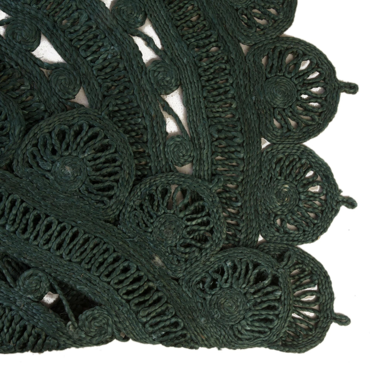 Woven Seaside Jute Collection Area Rug - Coastalhaven (Hunter Green) Round Hunter Green  lifestyle 22