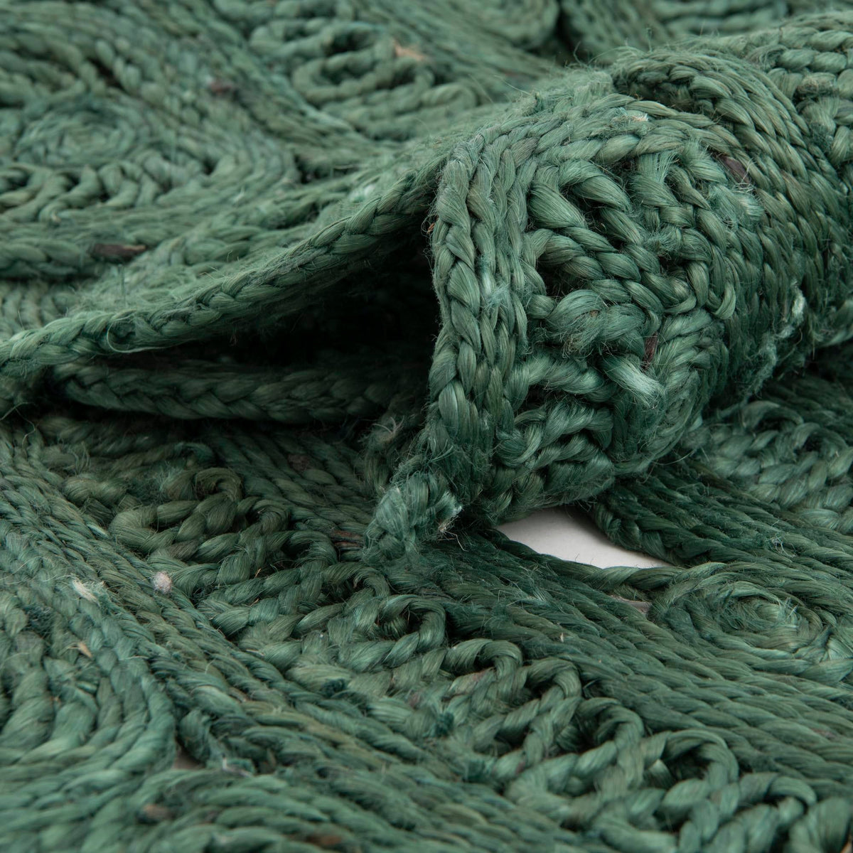 Woven Seaside Jute Collection Area Rug - Coastalhaven (Hunter Green) Round Hunter Green  lifestyle 15