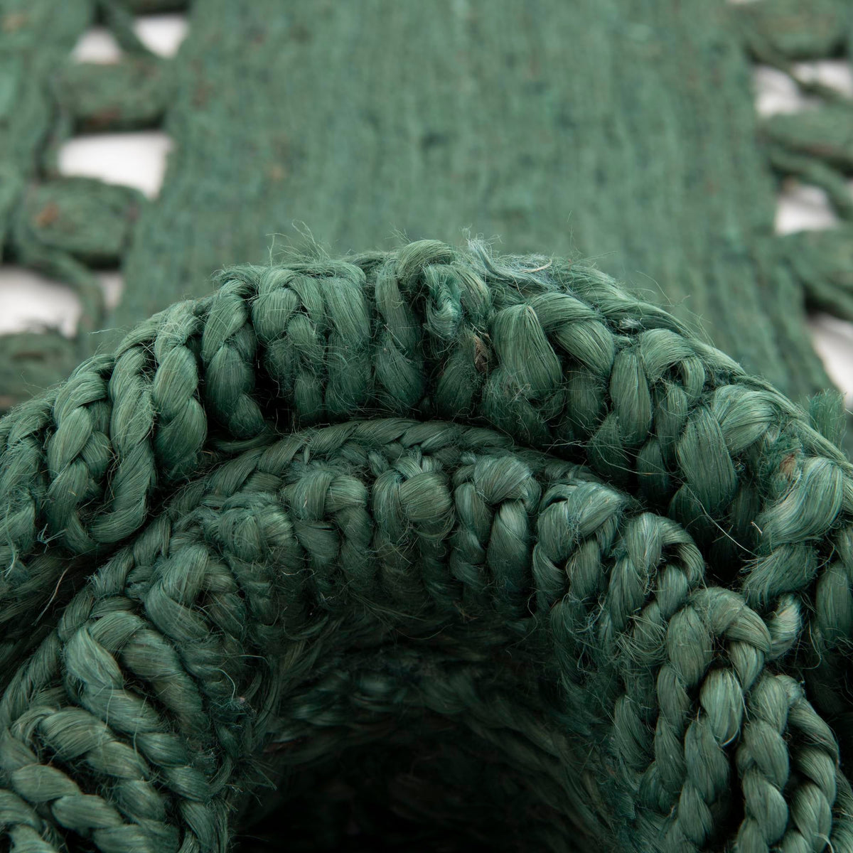 Woven Seaside Jute Collection Area Rug - Coastalhaven (Hunter Green) Round Hunter Green  lifestyle 20