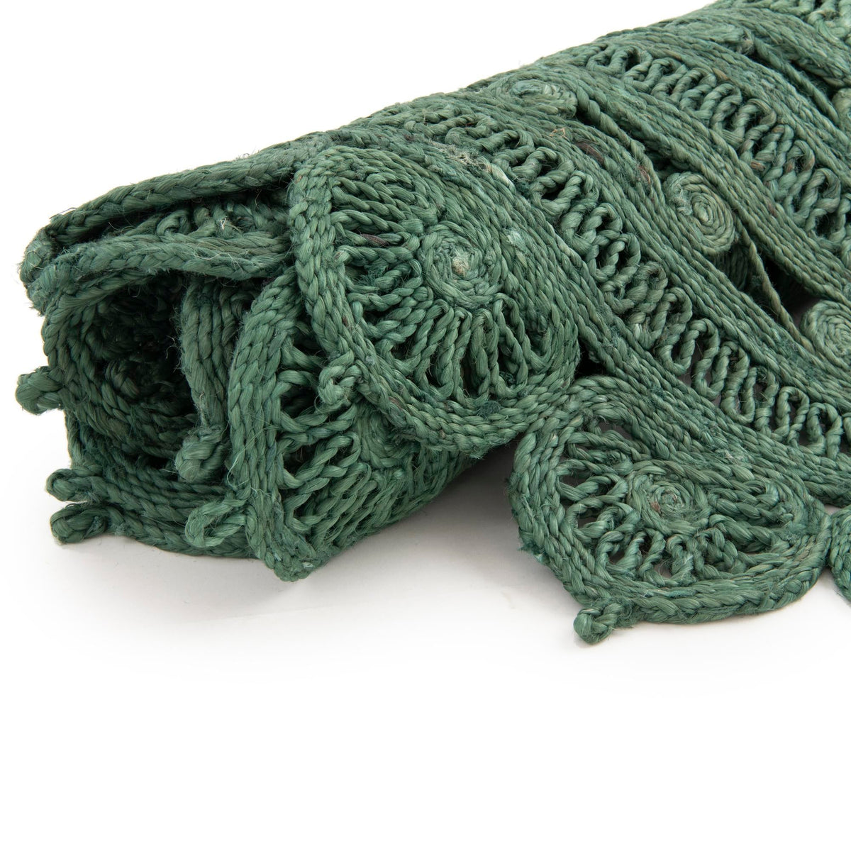 Woven Seaside Jute Collection Area Rug - Coastalhaven (Hunter Green) Round Hunter Green  lifestyle 29