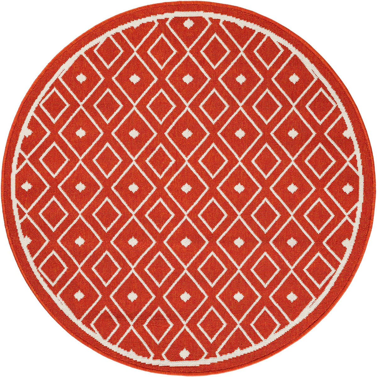 Savannah Pergola Collection Area Rug - Grove Round Rust Red  lifestyle 45