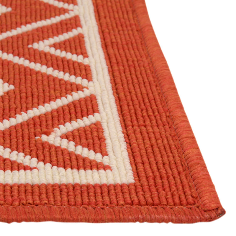 Seaside Lattice Collection Area Rug - Brighton Rectangle Rust Red  lifestyle 64